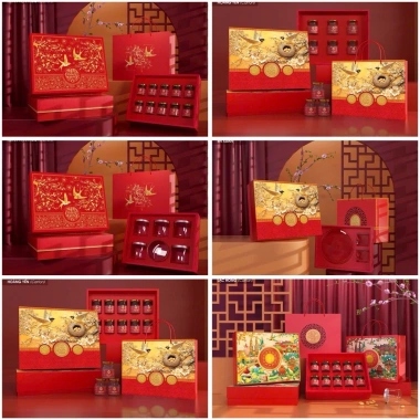 Hộp Đựng Yến Giá Rẻ Hoàng Yến Xuan Van Phuc Hồng Lạc 38x29x10cm Kèm Túi Xách Nắp Âm Dương - 66.500₫