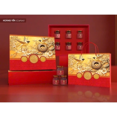 Hộp Đựng Yến Giá Rẻ Hoàng Yến Xuan Van Phuc Hồng Lạc 38x29x10cm Kèm Túi Xách Nắp Âm Dương - 66.500₫