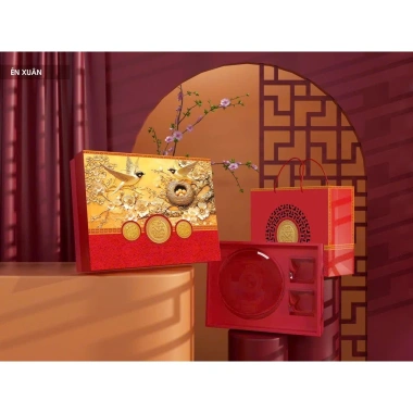 Hộp Đựng Yến Giá Rẻ Hoàng Yến Xuan Van Phuc Hồng Lạc 38x29x10cm Kèm Túi Xách Nắp Âm Dương - 66.500₫
