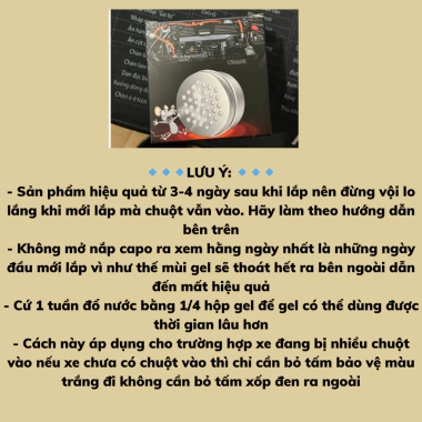 Hộp Gel Xua Đuổi Chuột Ô Tô Mùi Bạc Hà An Toàn, Hiệu Quả 6 Tháng, Giá 134.000đ 2 Hộp Gel Xua Đuổi Chuột Ô Tô Mùi Bạc Hà An Toàn, Hiệu Quả 6 Tháng, Giá 134.000đ 2