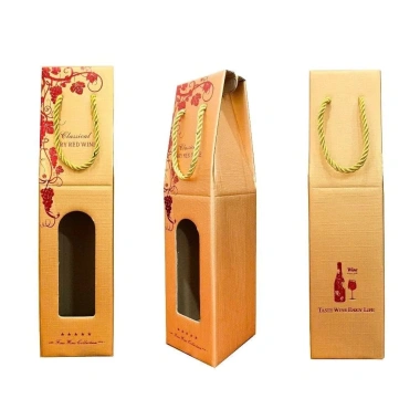 Hộp giấy đơn 1 chai rượu vang 750ml - Giá ưu đãi 40.000đ, bảo vệ chai, thiết kế sang trọng