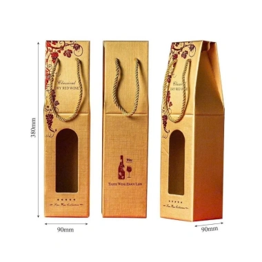 Hộp giấy đơn 1 chai rượu vang 750ml - Giá ưu đãi 40.000đ, bảo vệ chai, thiết kế sang trọng