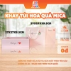 Hộp Giấy Mica Vuông 27x27x8,5cm Đựng Hoa Quả Trái Cây, Kèm Túi Quai Xách 4K PRINTING