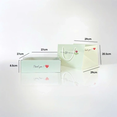 Hộp Giấy Mica Vuông 27x27x8,5cm Đựng Hoa Quả Trái Cây, Kèm Túi Quai Xách 4K PRINTING 5 Hộp Giấy Mica Vuông 27x27x8,5cm Đựng Hoa Quả Trái Cây, Kèm Túi Quai Xách 4K PRINTING 5