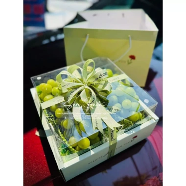 Hộp Giấy Mica Vuông 27x27x8,5cm Đựng Hoa Quả Trái Cây, Kèm Túi Quai Xách 4K PRINTING 6 Hộp Giấy Mica Vuông 27x27x8,5cm Đựng Hoa Quả Trái Cây, Kèm Túi Quai Xách 4K PRINTING 6