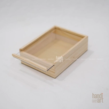 Hộp gỗ chữ nhật nắp kéo mica kính - Đựng quà tặng sang trọng, giá chỉ 125.000đ