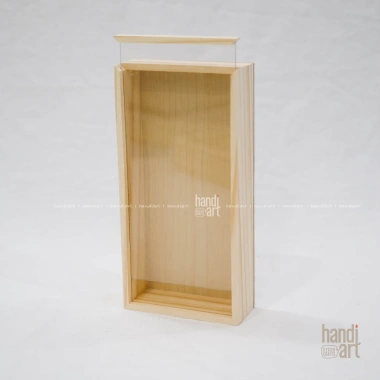 Hộp gỗ chữ nhật nắp kéo mica kính - Đựng quà tặng sang trọng, giá chỉ 125.000đ