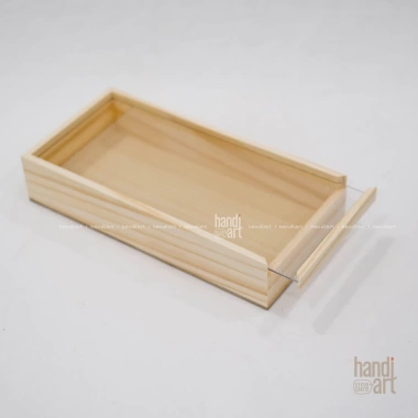 Hộp gỗ chữ nhật nắp kéo mica kính - Đựng quà tặng sang trọng, giá chỉ 125.000đ