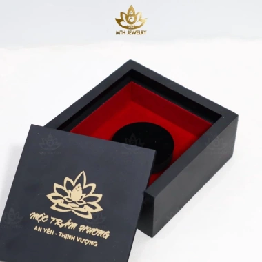 Hộp Gỗ Đen Cao Cấp Mộc Trầm Hương Đựng Vòng Đồ Phong Thủy Chắc Chắn 10x10x3cm MTH 2