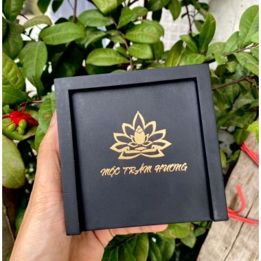 Hộp Gỗ Đen Cao Cấp Mộc Trầm Hương Đựng Vòng Đồ Phong Thủy Chắc Chắn 10x10x3cm MTH 3
