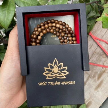 Hộp Gỗ Đen Cao Cấp Mộc Trầm Hương Đựng Vòng Đồ Phong Thủy Chắc Chắn 10x10x3cm MTH 4