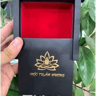 Hộp Gỗ Đen Cao Cấp Mộc Trầm Hương Đựng Vòng Đồ Phong Thủy Chắc Chắn 10x10x3cm MTH 8
