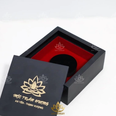 Hộp Gỗ Đen Cao Cấp Mộc Trầm Hương Đựng Vòng Đồ Phong Thủy Chắc Chắn 10x10x3cm MTH 9