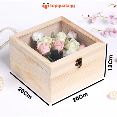 Hộp Gỗ Đựng Quà Nắp Mica Trong Cao Cấp HG10 - Trang Sức, Decor Đẹp, Quà Sinh Nhật Lễ
