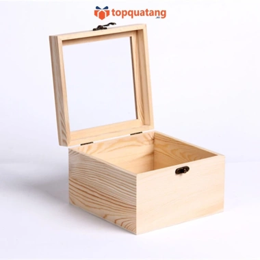 Hộp Gỗ Đựng Quà Nắp Mica Trong Cao Cấp HG10 - Trang Sức, Decor Đẹp, Quà Sinh Nhật Lễ