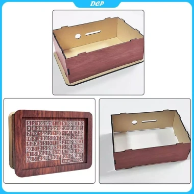 Hộp gỗ tiết kiệm tiền Handmade Piggy Bank tái sử dụng, ngân hàng xu khay VN - Giá 35.800đ