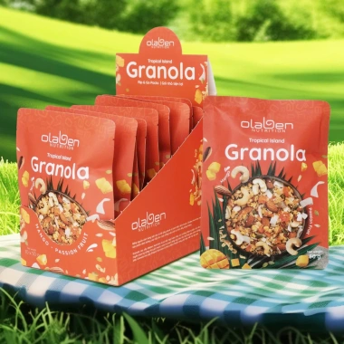 Hộp Granola 10 gói 50g Vị Xoài Chanh Dây Olaben Ngũ cốc giảm cân, giá 75.000₫