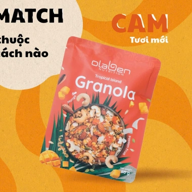 Hộp Granola 10 gói 50g Vị Xoài Chanh Dây Olaben Ngũ cốc giảm cân, giá 75.000₫