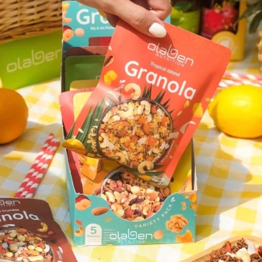 Hộp Granola 10 gói 50g Vị Xoài Chanh Dây Olaben Ngũ cốc giảm cân, giá 75.000₫