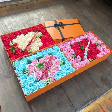 Hộp Hoa Hồng Sáp HH04 kèm Túi Thiệp - Decor Kim Vinh, Quà Tặng 8/3, Sinh Nhật, Valentine, Giá ưu đãi 355.000 VND
