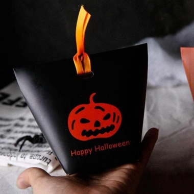 Hộp kẹo Halloween 10 chiếc HEFEI - Ruy băng bí ngô, túi đóng gói nhẹ bền, quà tặng tiệc, chỉ 67.540₫