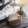 Hộp khăn giấy để bàn cao cấp phong cách Trung Quốc, màu đen óc chó hạt gỗ – dành cho khách sạn, thương mại 3