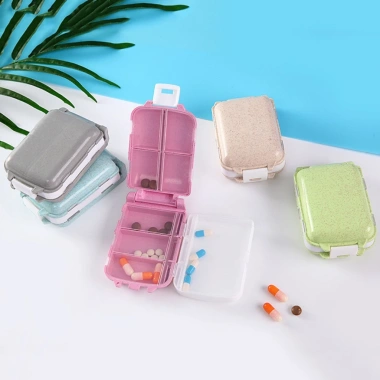 Hộp khay 7 ngăn đựng thuốc & trang sức, màu lúa mạch, nắp nhựa chống thấm - 19.000đ