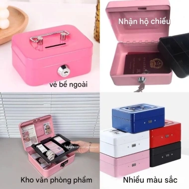Hộp kim loại tiết kiệm – Khóa an toàn, đựng tiền tiện lợi, giảm giá 22% chỉ 73.868₫ 5