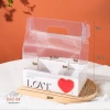 Hộp mica 2 ngăn có quai xách đỏ trắng vàng hồng - Đựng quà, hoa, bánh, 39.000đ 8