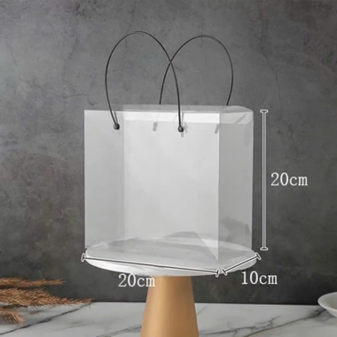 Hộp Mika vuông quai đen đựng hoa và quà 20x20x10 - Xinh sang, giảm giá 22 3