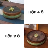 Hộp mứt gỗ xoay 9 ô Xanh Đỏ Tết 2.026 Hươu Vàng Tài Lộc, Quà Tết Bính Ngọ 9