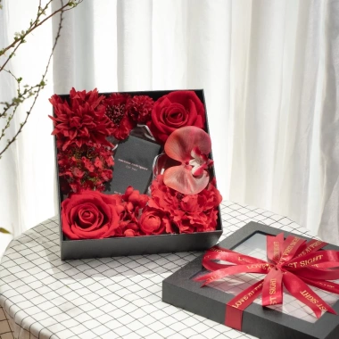 Hộp Nắp Mika Hoa Lụa Rỗng Giữa 23x23cm - Đựng Quà Tặng Mỹ Phẩm, Giá Ưu Đãi 185.000