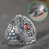 Hộp Nhẫn Vintage Hợp Kim Phong Cách Cổ Điển, Ngăn Bí Mật Giữ Trang Sức An Toàn 3