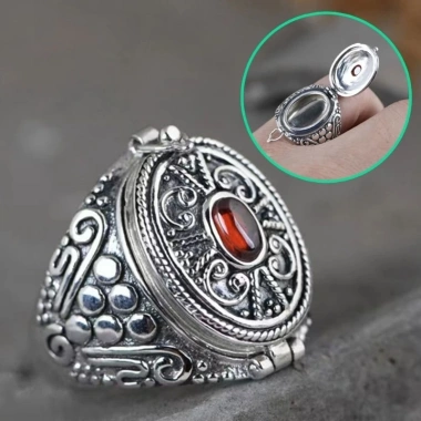 Hộp Nhẫn Vintage Hợp Kim Phong Cách Cổ Điển, Ngăn Bí Mật Giữ Trang Sức An Toàn 3 Hộp Nhẫn Vintage Hợp Kim Phong Cách Cổ Điển, Ngăn Bí Mật Giữ Trang Sức An Toàn 3