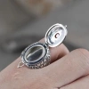 Hộp Nhẫn Vintage Hợp Kim Phong Cách Cổ Điển, Ngăn Bí Mật Giữ Trang Sức An Toàn 4