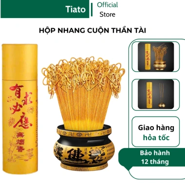 Hộp Nhang Cuộn Thần Tài 350 Nén – Hương Tài Lộc Ít Khói, Không Rụng Tàn | 68.000₫ - TIATO STORE