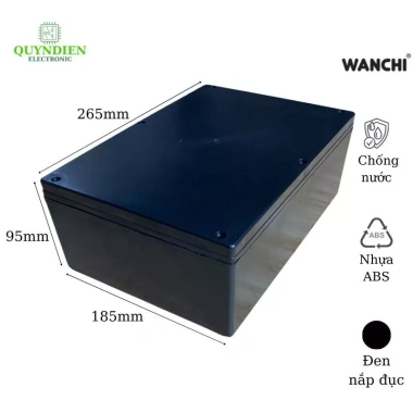 Hộp Nhựa ABS Đen 265x185x95mm WANCHI - Linh kiện điện tử Quỳnh Diễn, Giá ưu đãi 64.680 VND