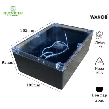 Hộp Nhựa ABS Đen 265x185x95mm WANCHI - Linh kiện điện tử Quỳnh Diễn, Giá ưu đãi 64.680 VND 3 Hộp Nhựa ABS Đen 265x185x95mm WANCHI - Linh kiện điện tử Quỳnh Diễn, Giá ưu đãi 64.680 VND 3