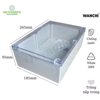 Hộp Nhựa ABS Đen 265x185x95mm WANCHI - Linh kiện điện tử Quỳnh Diễn, Giá ưu đãi 64.680 VND