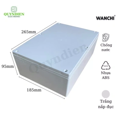 Hộp Nhựa ABS Đen 265x185x95mm WANCHI - Linh kiện điện tử Quỳnh Diễn, Giá ưu đãi 64.680 VND 5 Hộp Nhựa ABS Đen 265x185x95mm WANCHI - Linh kiện điện tử Quỳnh Diễn, Giá ưu đãi 64.680 VND 5