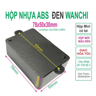 Hộp nhựa ABS đen 78x50x30mm - Linh kiện điện tử QUỲNH DIỄN, giá chỉ 9.240₫