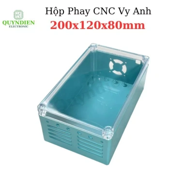 Hộp nhựa ABS phay, nắp trong 200x120x80mm - Đựng mạch - Linh Kiện Quỳnh Diễn