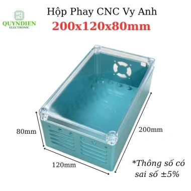 Hộp nhựa ABS phay, nắp trong 200x120x80mm - Đựng mạch - Linh Kiện Quỳnh Diễn 2