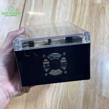 Hộp nhựa ABS phay sẵn đen nắp trong suốt 200x120x80mm - Đựng mạch điện tử Quỳnh Diễn 5