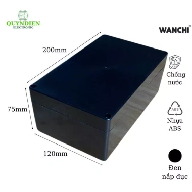 Hộp Nhựa ABS WANCHI Đen 200x120x75mm Nắp Trong - LinhKien giá ưu đãi 36.260₫ 6