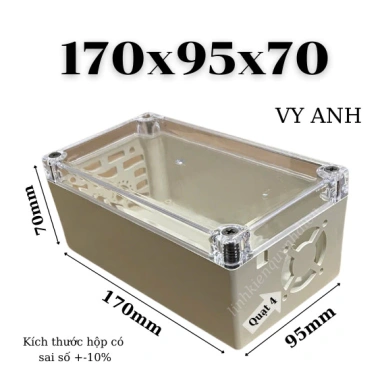 Hộp nhựa điện tử khoan sẵn 170x95x70mm trắng VY ANH - Giá ưu đãi 41.580đ 8 Hộp nhựa điện tử khoan sẵn 170x95x70mm trắng VY ANH - Giá ưu đãi 41.580đ 8