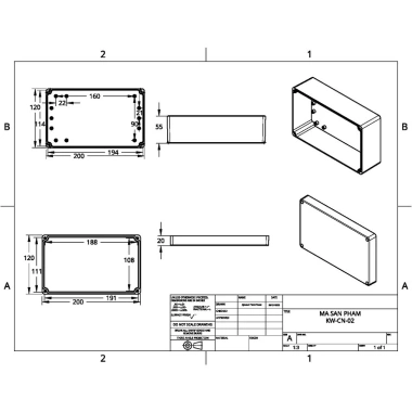 Hộp nhựa điện tử khoan sẵn 200x120x75mm màu trắng nắp trong - LinhKien QUỲNH DIỄN, giá 64.680₫