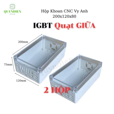 Hộp nhựa điện tử khoan sẵn 200x120x75mm màu trắng nắp trong - LinhKien QUỲNH DIỄN, giá 64.680₫