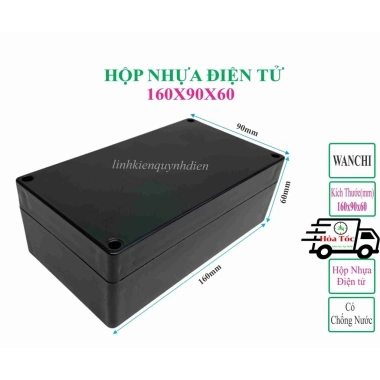 Hộp nhựa điện tử WANCHI 160x90x60mm màu đen – Giá 23.100₫ Linh kiện Quỳnh Diễn 2 Hộp nhựa điện tử WANCHI 160x90x60mm màu đen – Giá 23.100₫ Linh kiện Quỳnh Diễn 2