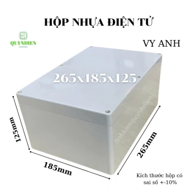Hộp nhựa đựng mạch điện tử 265x185x125mm màu trắng nắp đục - VY ANH - Linh kiện điện tử QUỲNH DIỈN